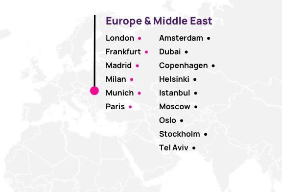 Map of Hotwire partners in Europe & Middle East