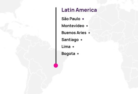 Map of Hotwire partners in Latin America